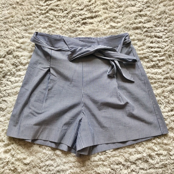 JCrew pinstripe paper bag shorts - Picture 2 of 2